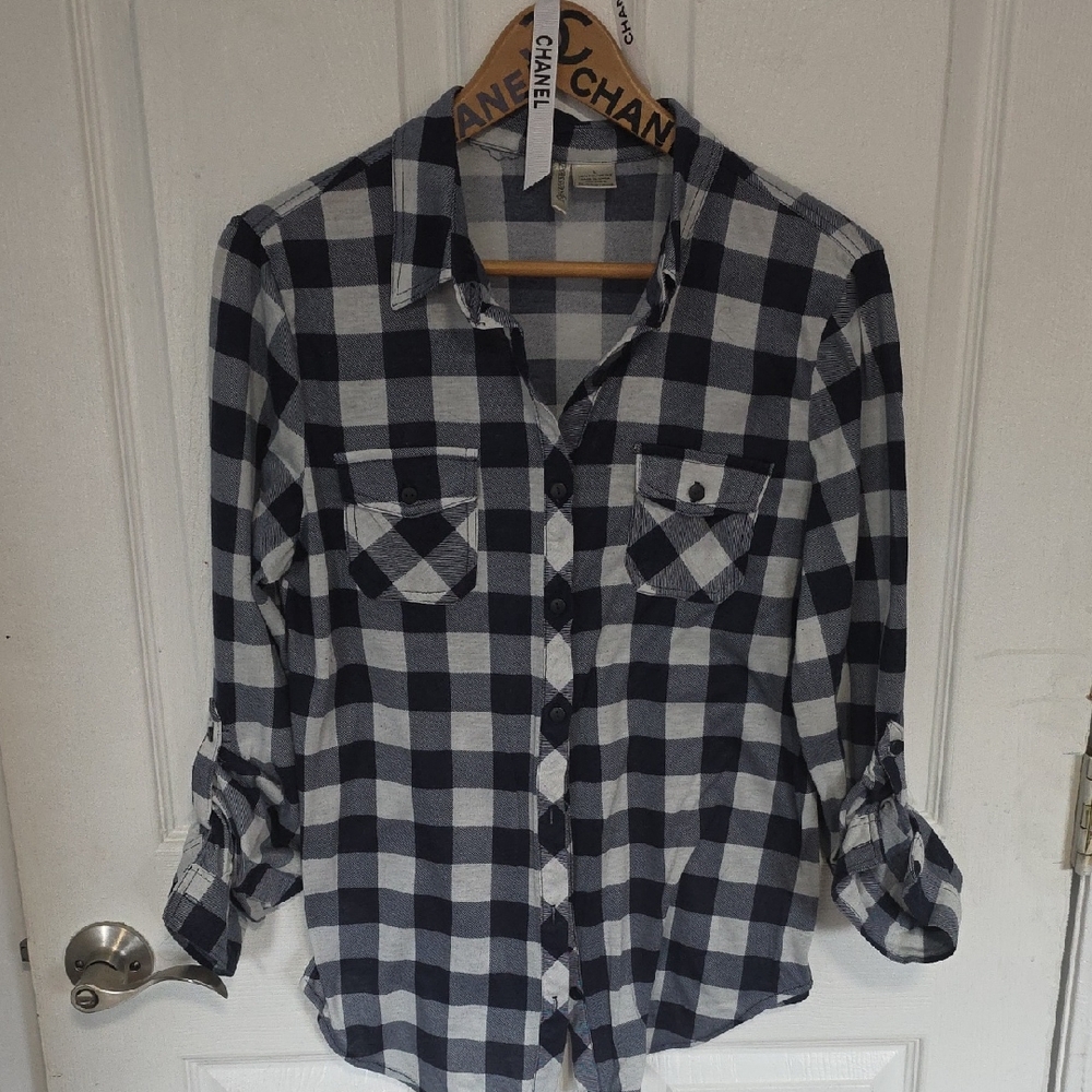 Passport Navy and White Checkered Shirt
